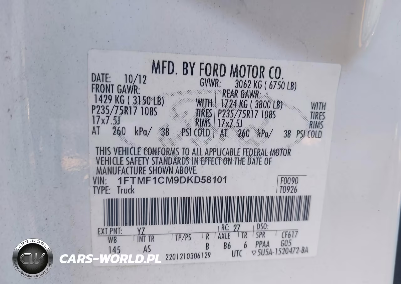 2013 Ford F-150 Xl VIN:1FTMF1CM9DKD58101 - 9