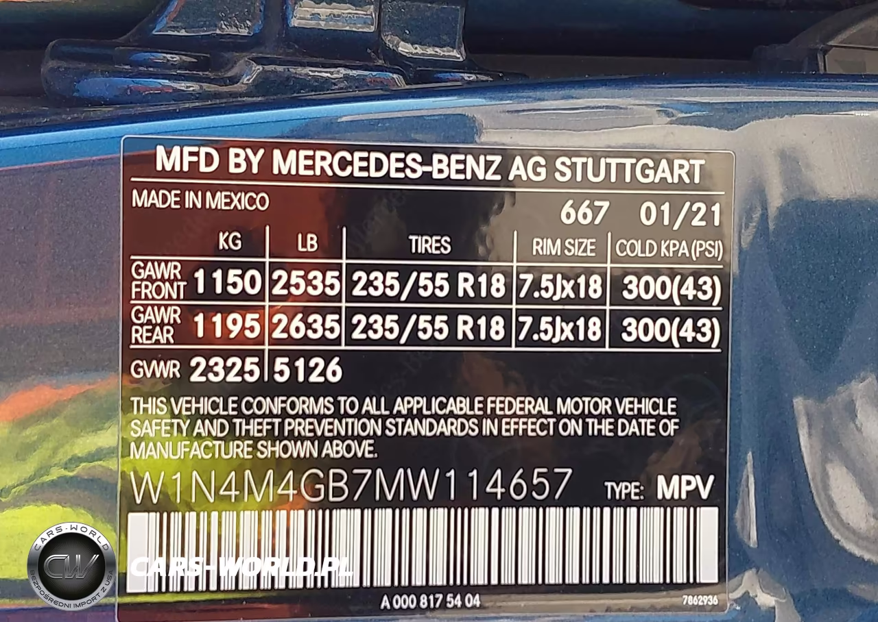 2021 Mercedes-Benz Glb 250 VIN:W1N4M4GB7MW114657 - 9