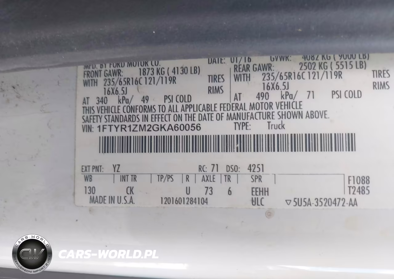 2016 Ford Transit-250 VIN:1FTYR1ZM2GKA60056 - 9
