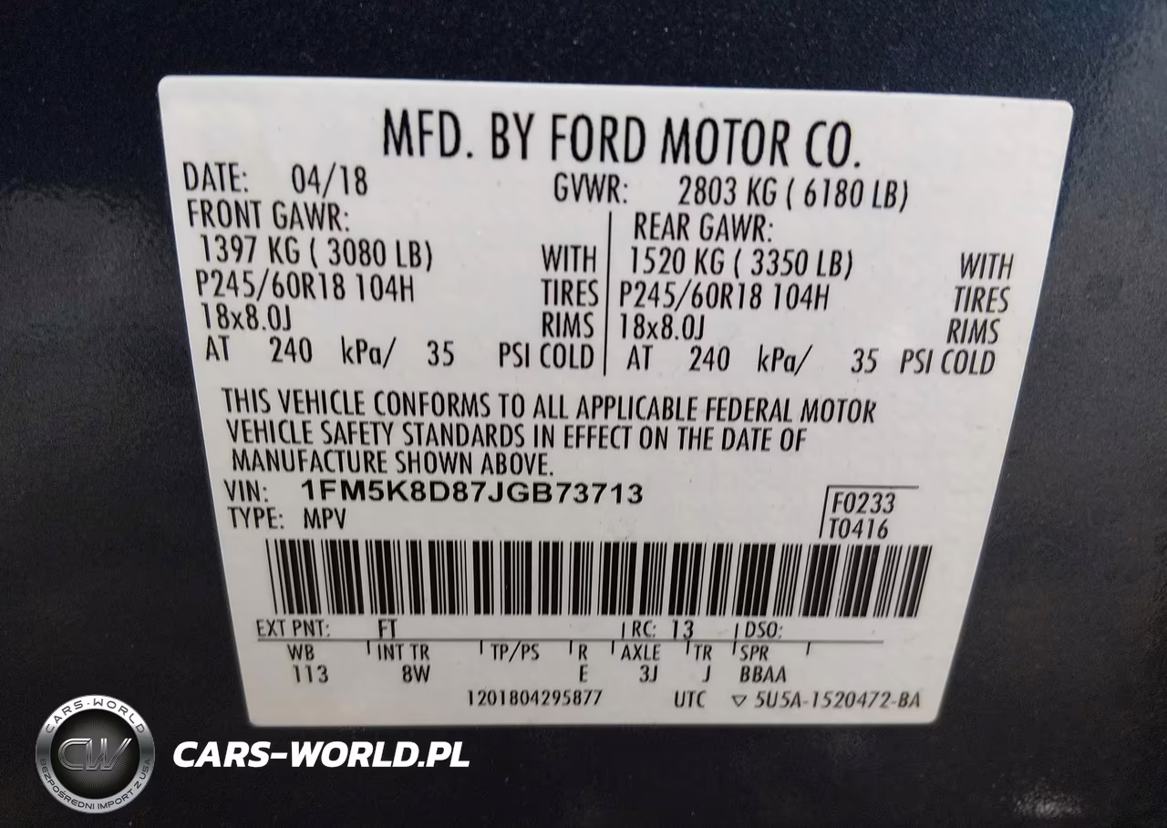 2018 Ford Explorer Xlt VIN:1FM5K8D87JGB73713 - 9