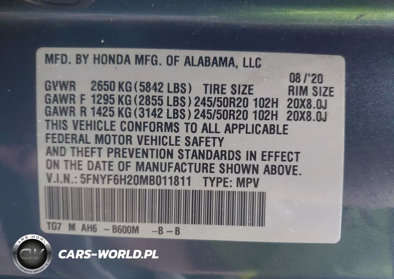 2021 Honda Pilot Awd Special Edition VIN:5FNYF6H20MB011811 - 9