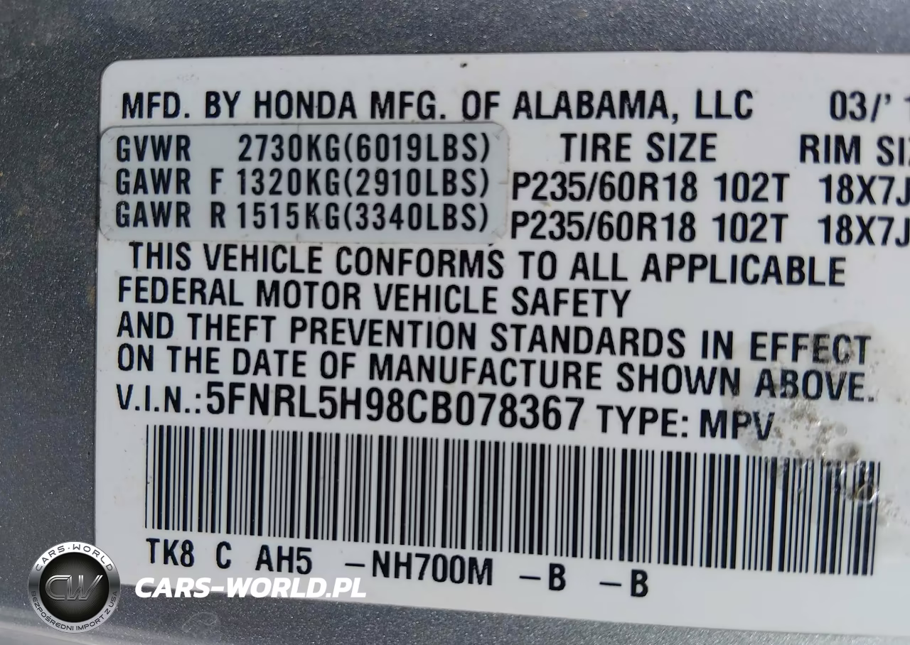 2012 Honda Odyssey Touring-Touring Elite VIN:5FNRL5H98CB078367 - 9
