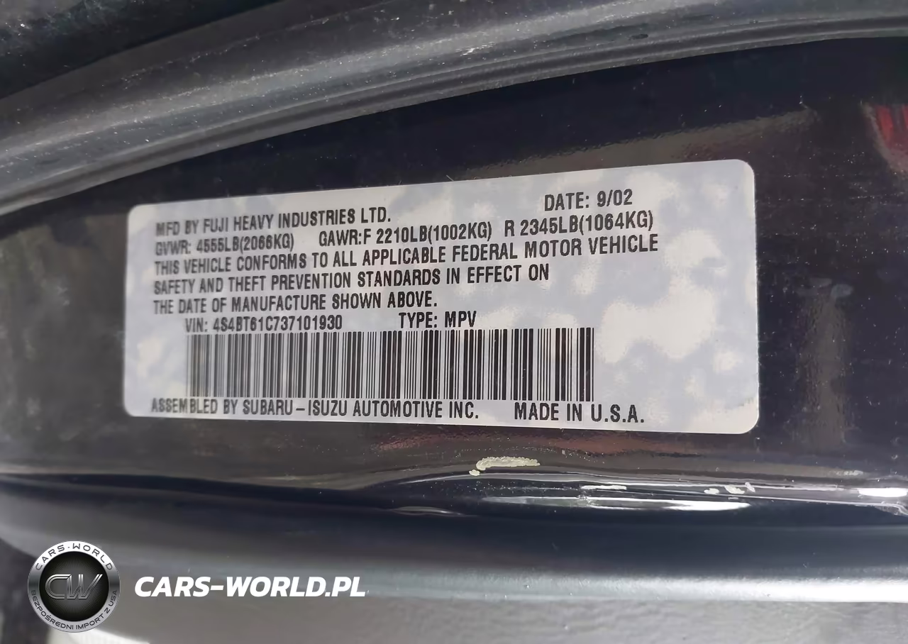 2003 Subaru Baja VIN:4S4BT61C737101930 - 9