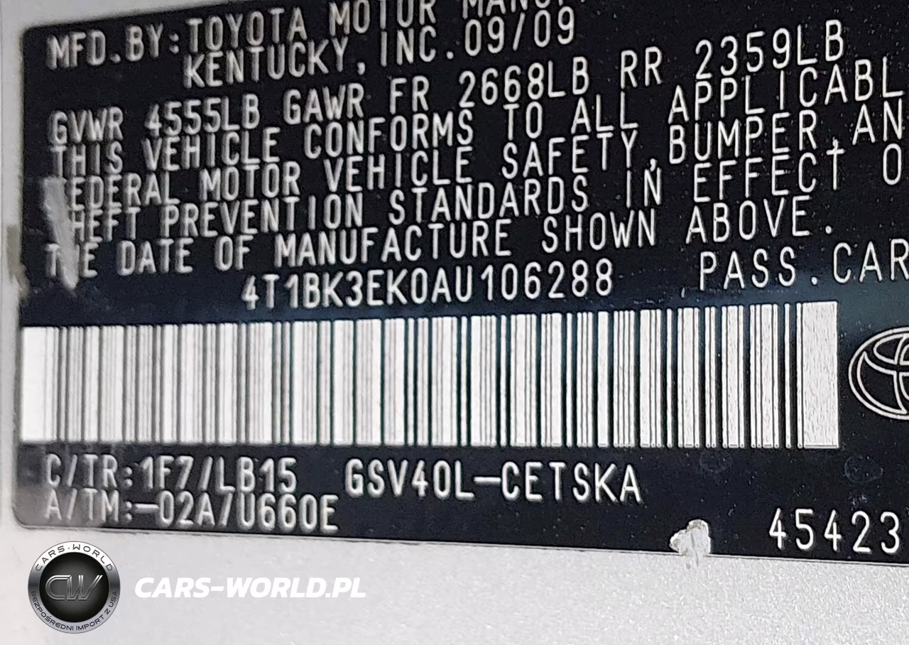 2010 Toyota Camry Se V6 VIN:4T1BK3EK0AU106288 - 9