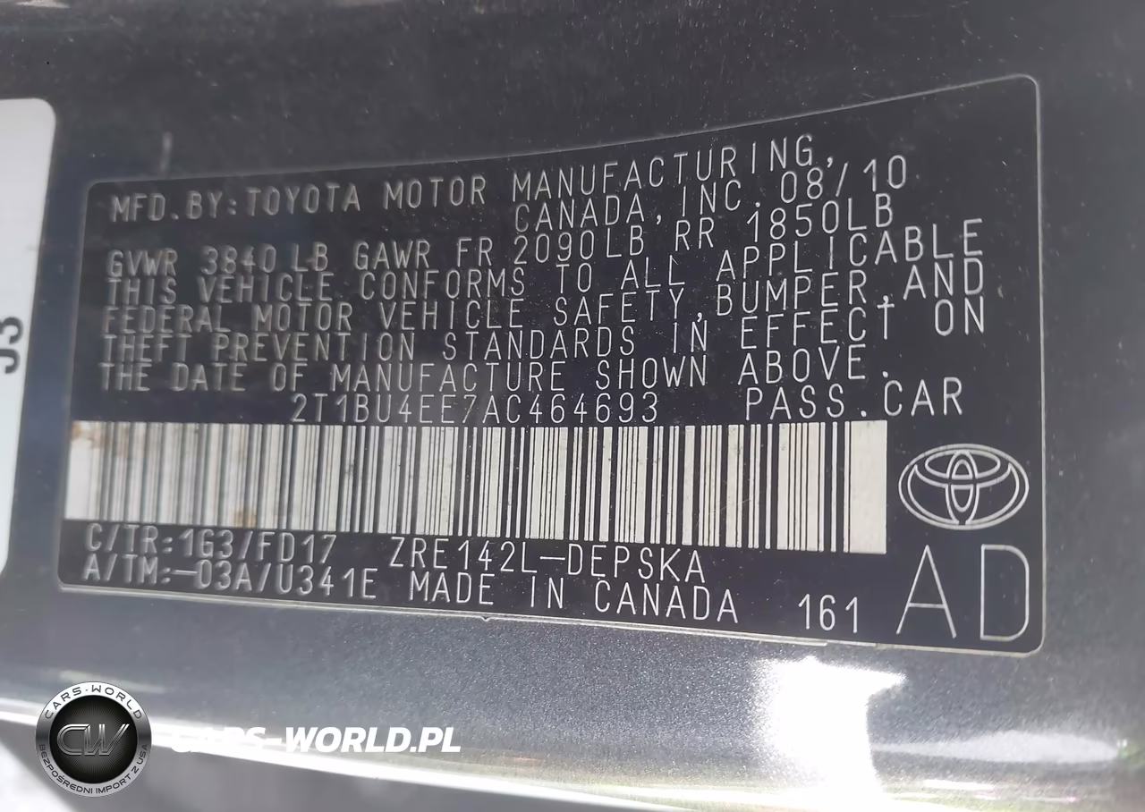 2010 Toyota Corolla S VIN:2T1BU4EE7AC464693 - 9