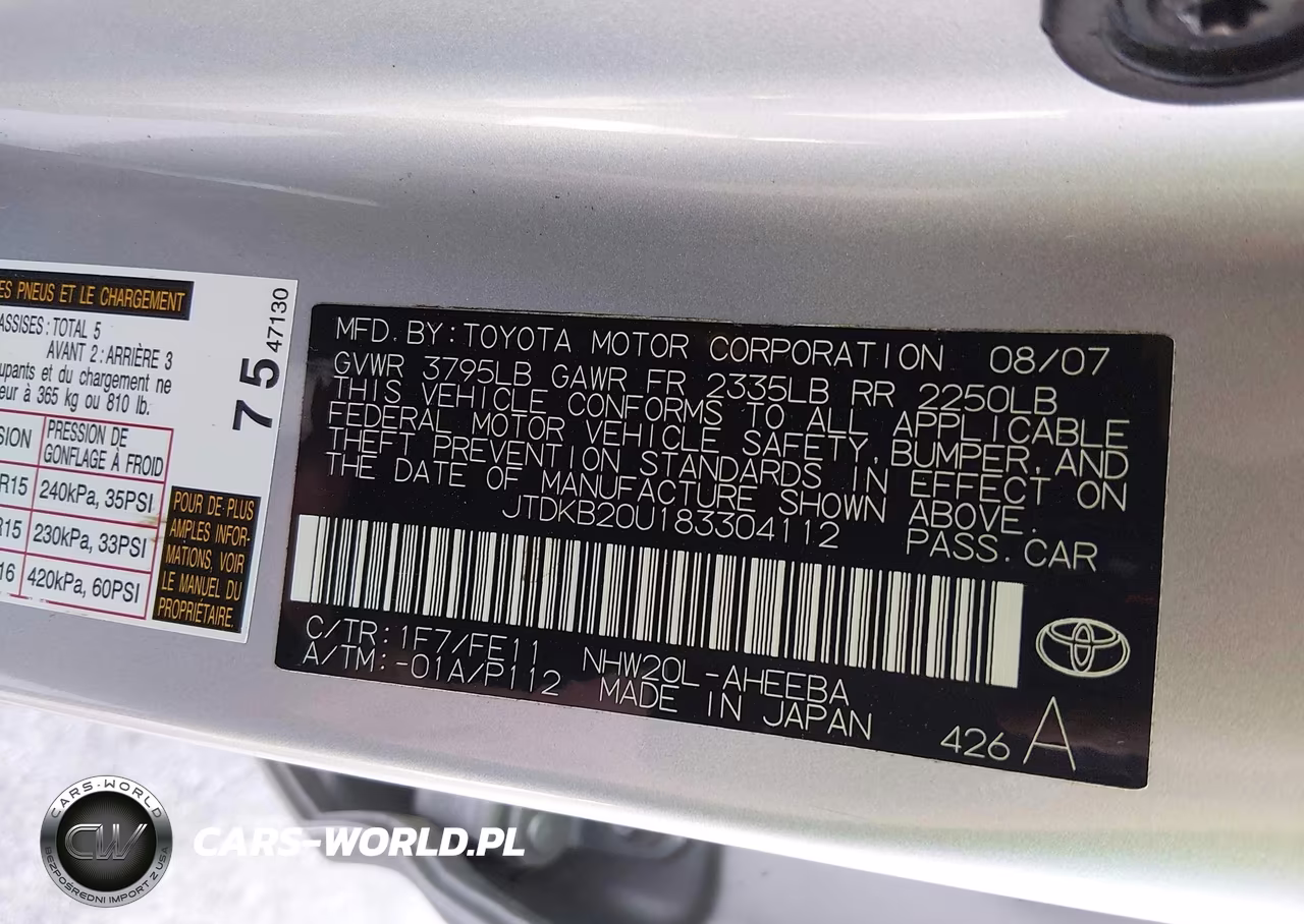 2008 Toyota Prius VIN:JTDKB20U183304112 - 9