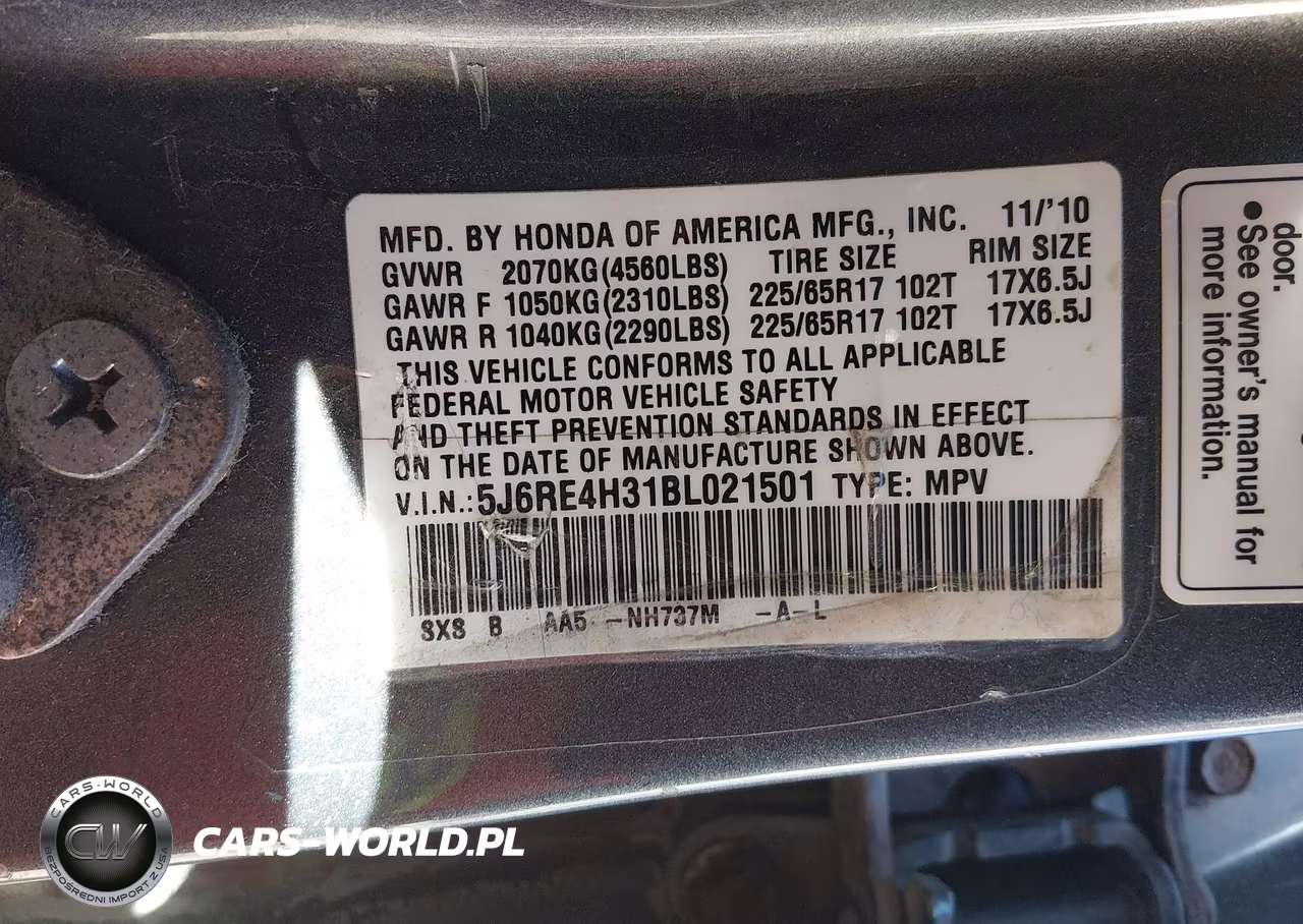 2011 Honda Cr-V Lx VIN:5J6RE4H31BL021501 - 9