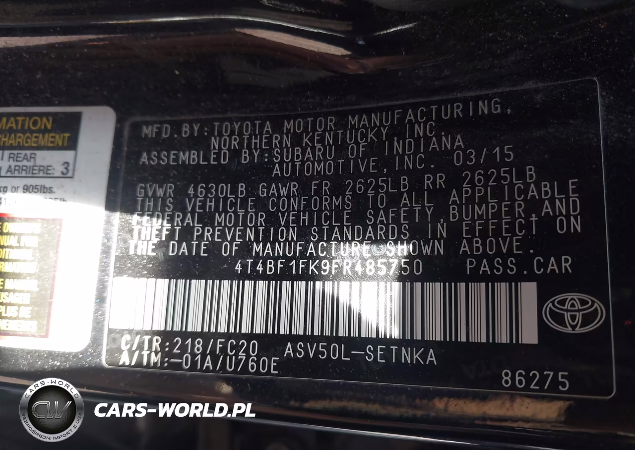 2015 Toyota Camry Le VIN:4T4BF1FK9FR485750 - 9