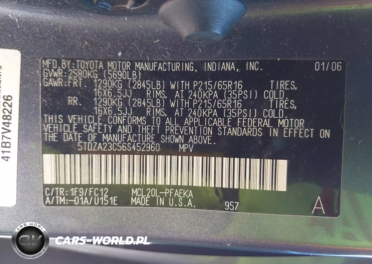 2006 Toyota Sienna Le VIN:5TDZA23C56S452960 - 9