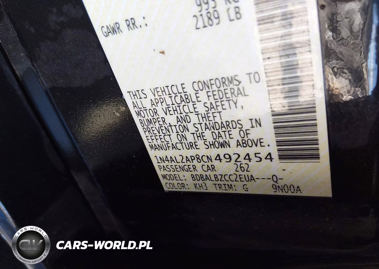 2012 Nissan Altima 2.5 S VIN:1N4AL2AP8CN492454 - 9