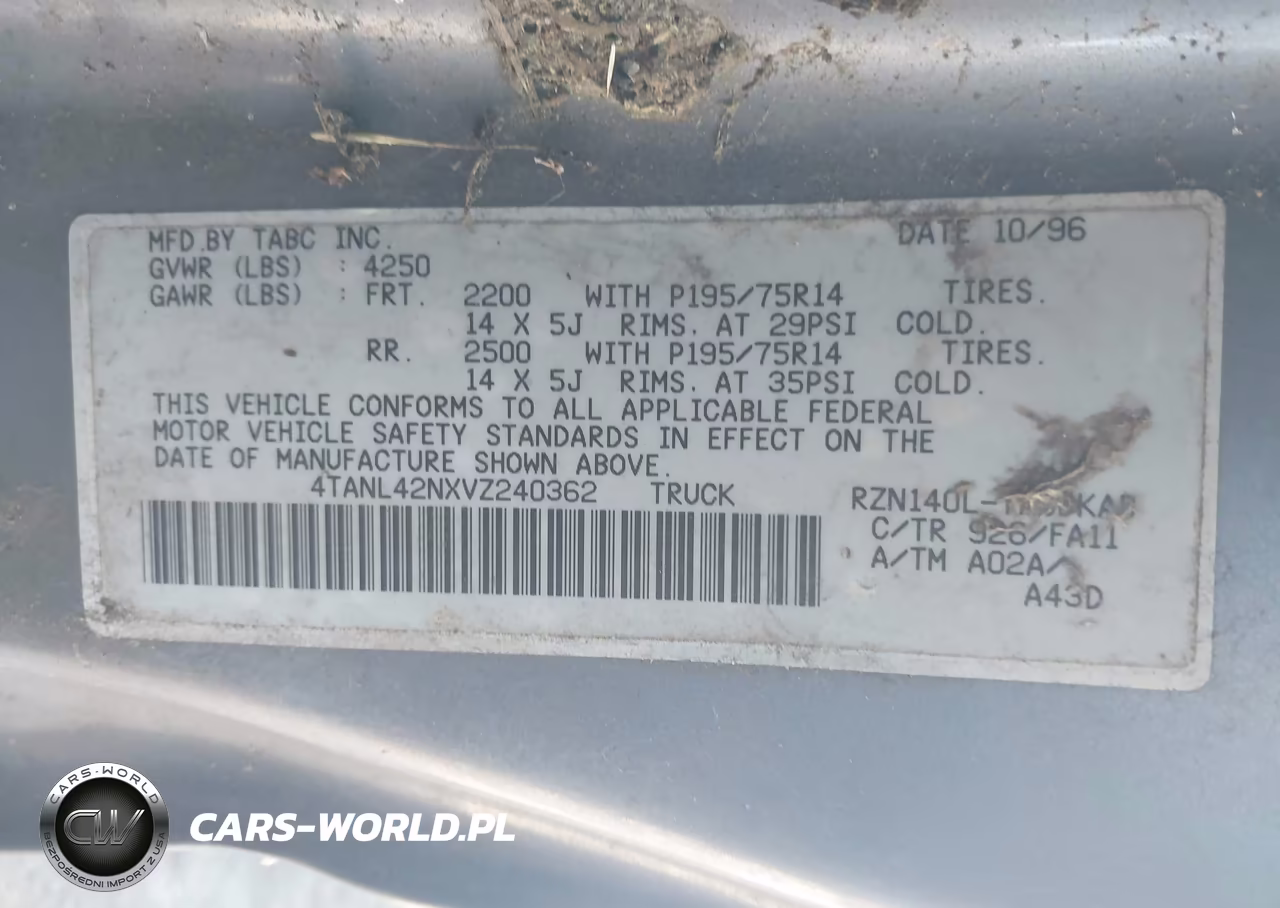 1997 Toyota Tacoma VIN:4TANL42NXVZ240362 - 9