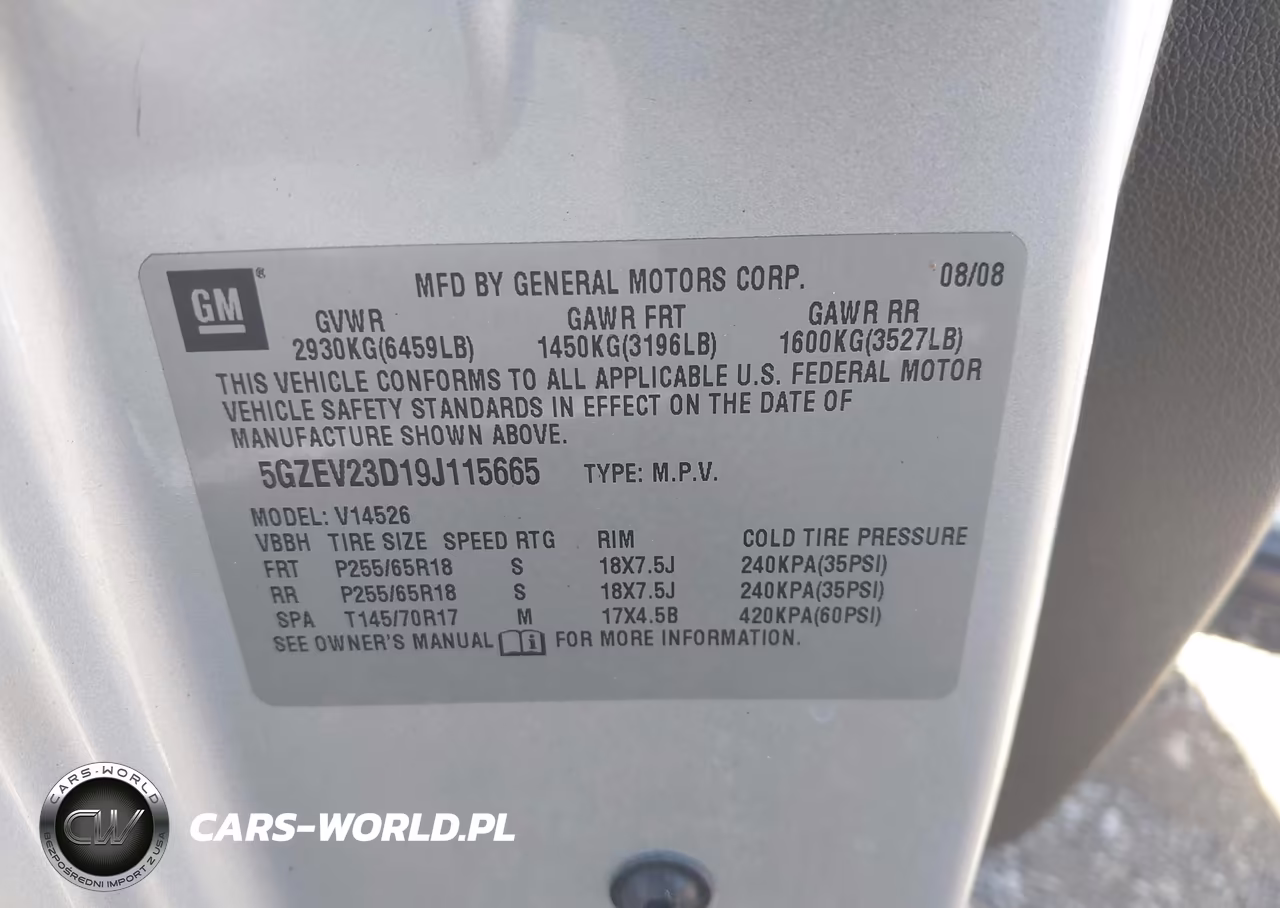 2009 Saturn Outlook Xr VIN:5GZEV23D19J115665 - 9