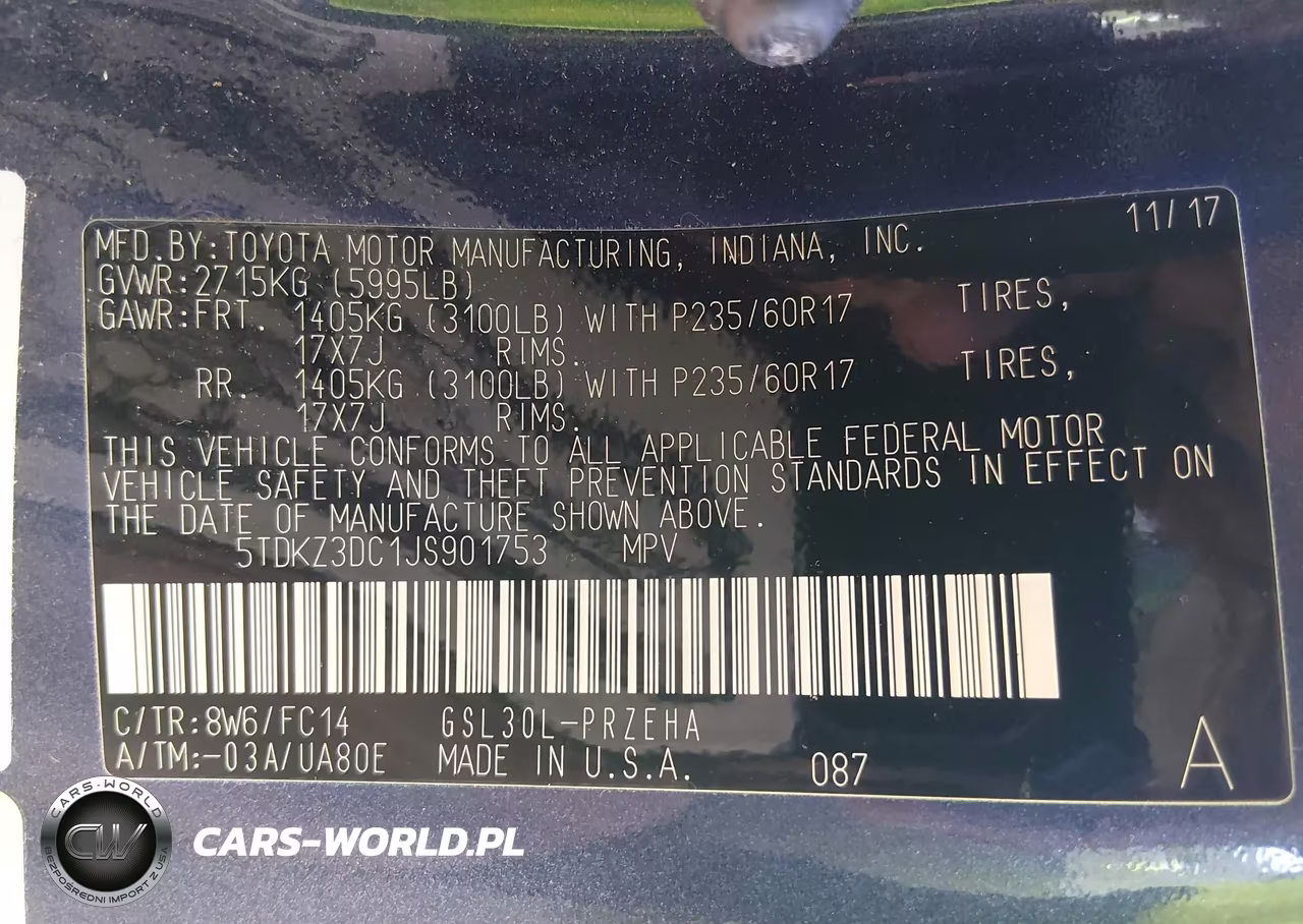 2018 Toyota Sienna Le 8 Passenger VIN:5TDKZ3DC1JS901753 - 9