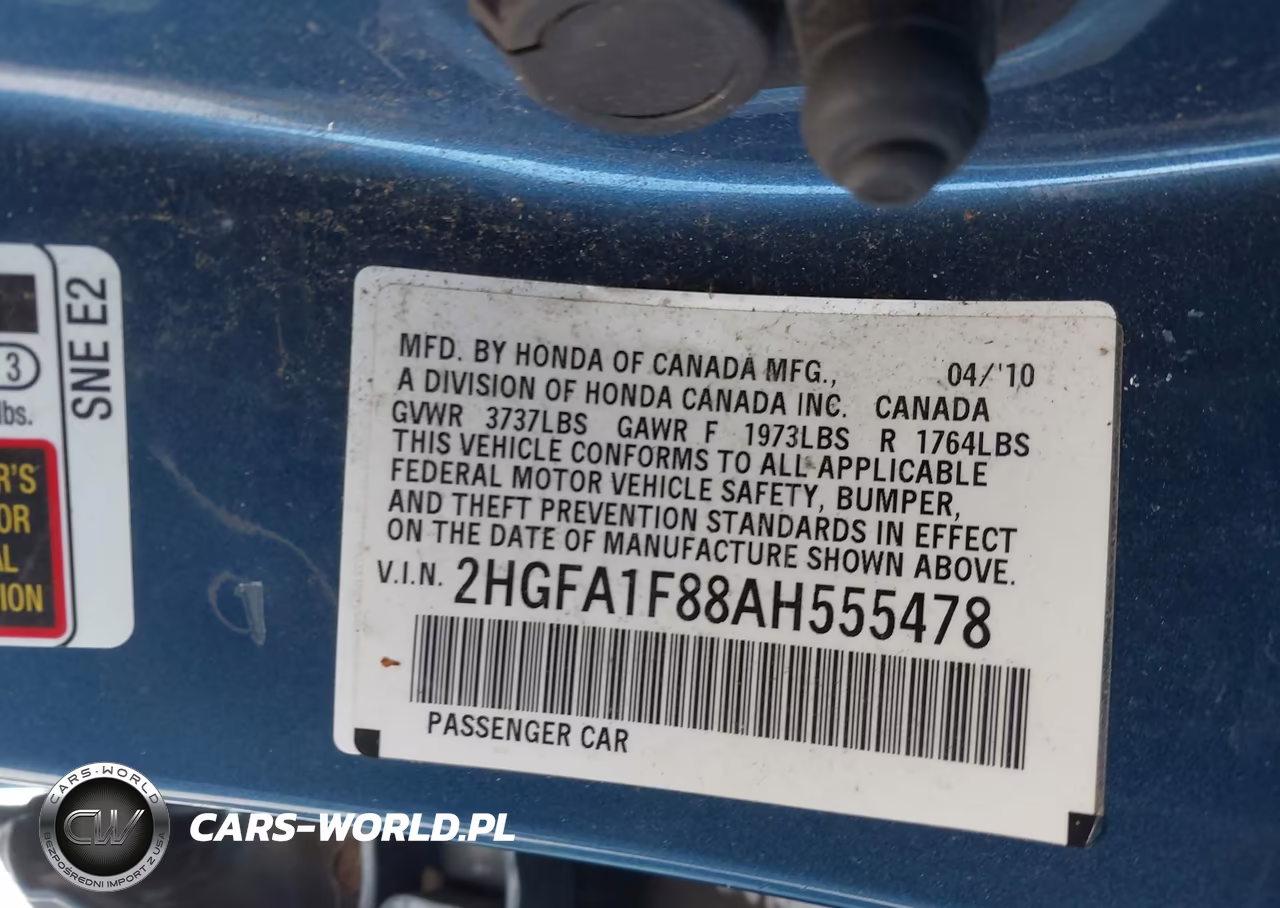 2010 Honda Civic Ex VIN:2HGFA1F88AH555478 - 9