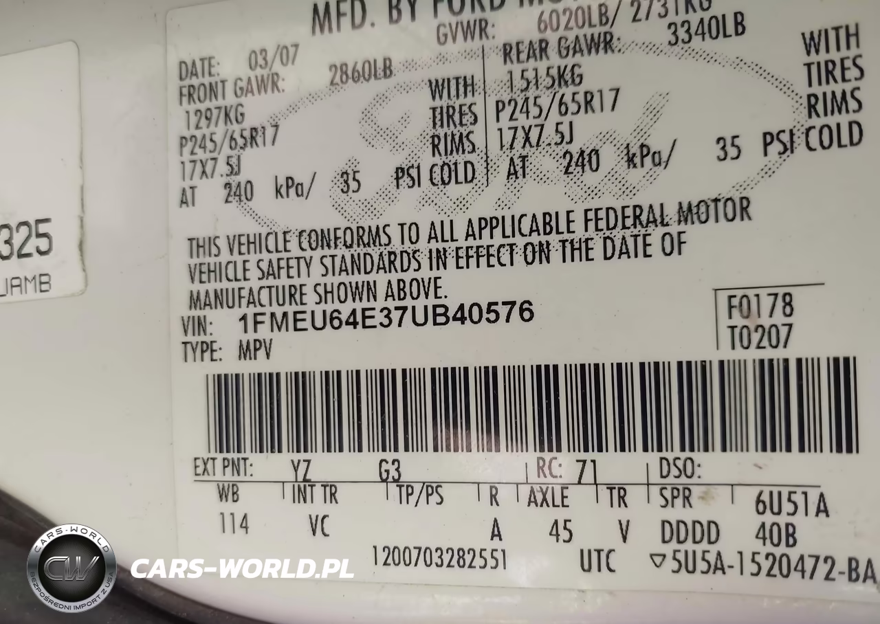 2007 Ford Explorer Eddie Bauer VIN:1FMEU64E37UB40576 - 9