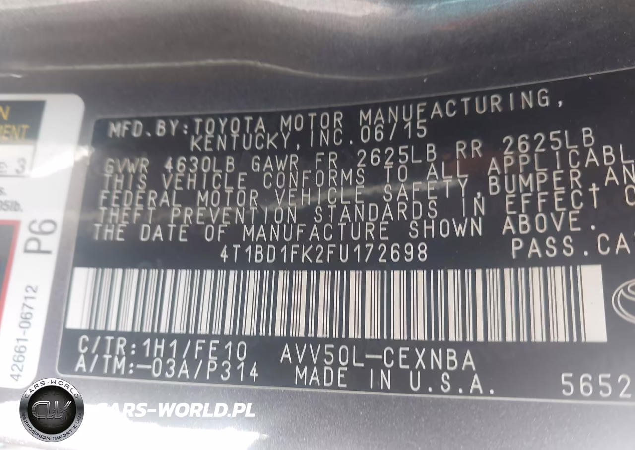 2015 TOYOTA CAMRY HYBRID LE VIN:4T1BD1FK2FU172698 - 9