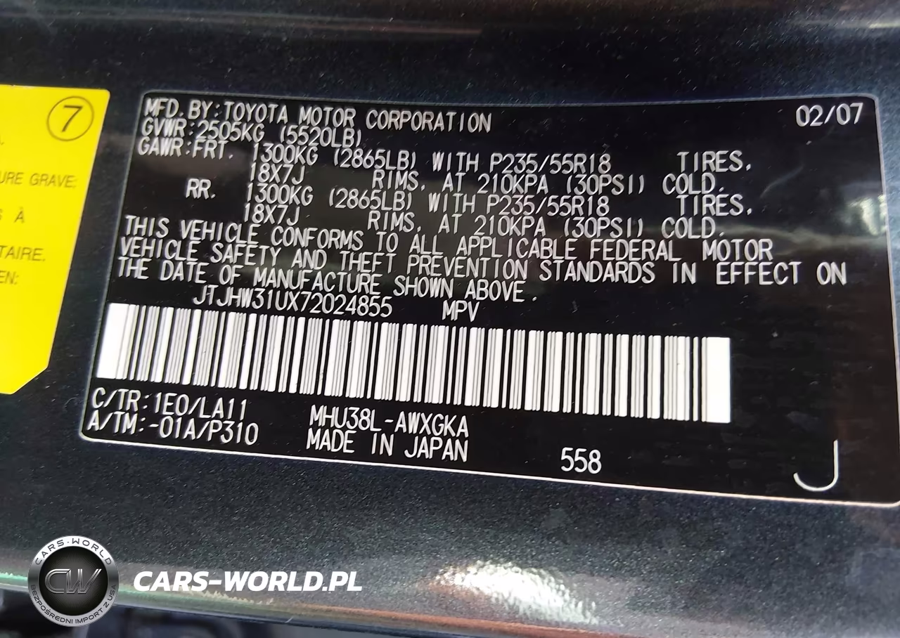 2007 Lexus Rx 400H VIN:JTJHW31UX72024855 - 9