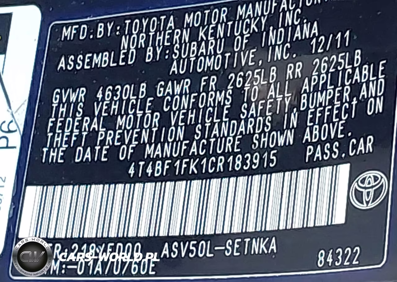 2012 Toyota Camry Le VIN:4T4BF1FK1CR183915 - 9