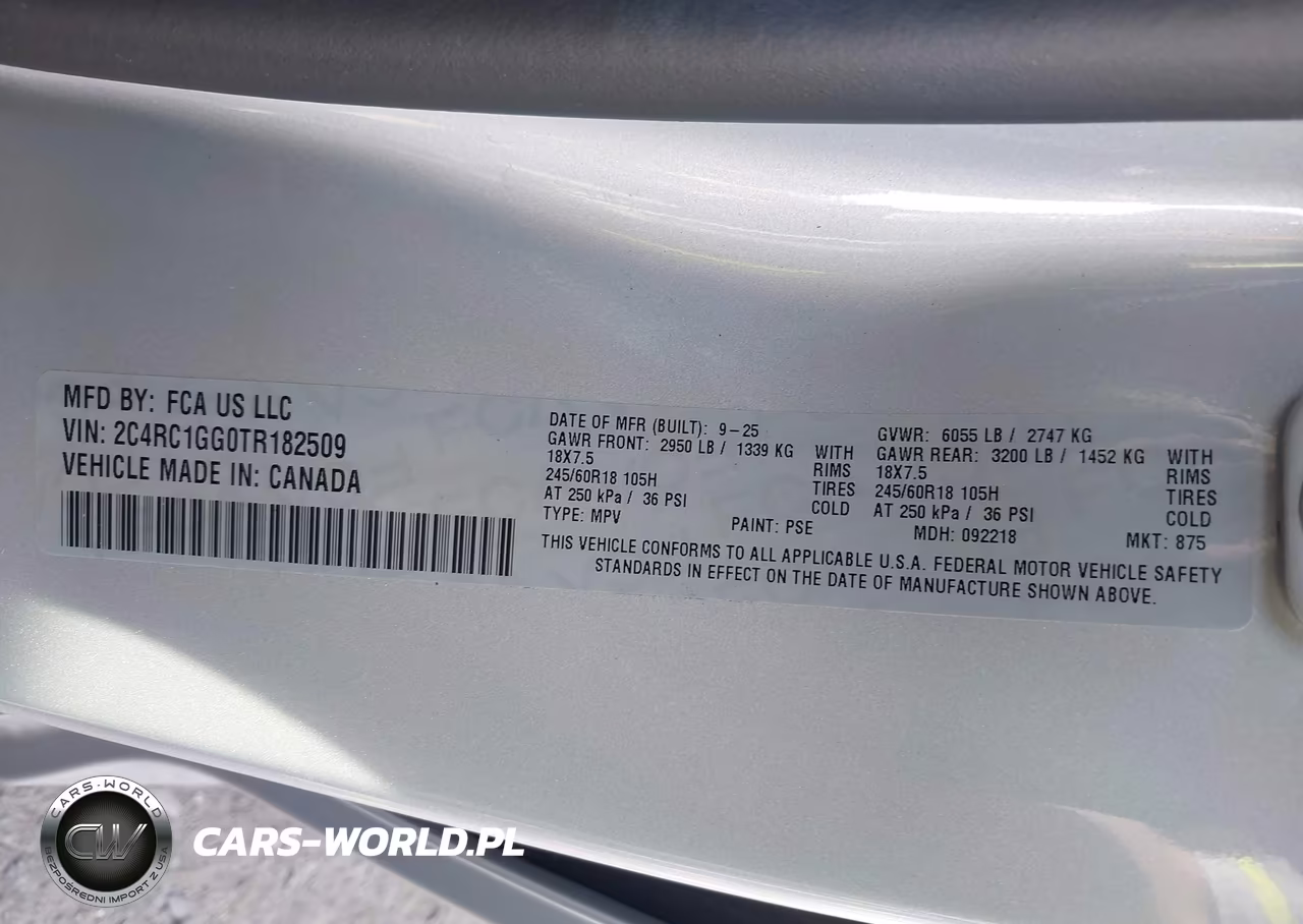 2026 Chrysler Pacifica Limited VIN:2C4RC1GG0TR182509 - 9