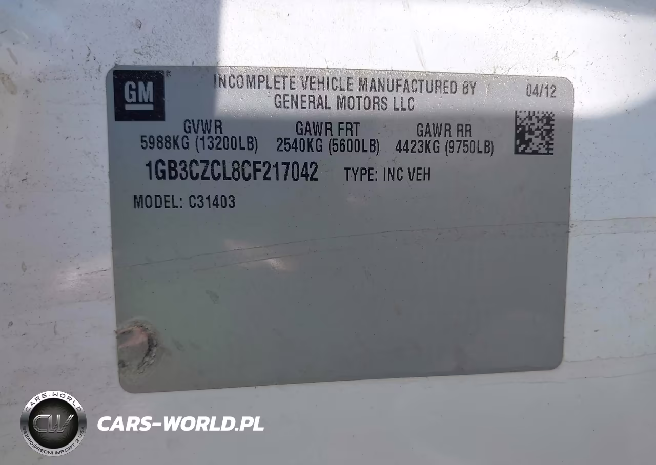 2012 Chevrolet Silverado 3500Hd Chassis Work Truck VIN:1GB3CZCL8CF217042 - 8