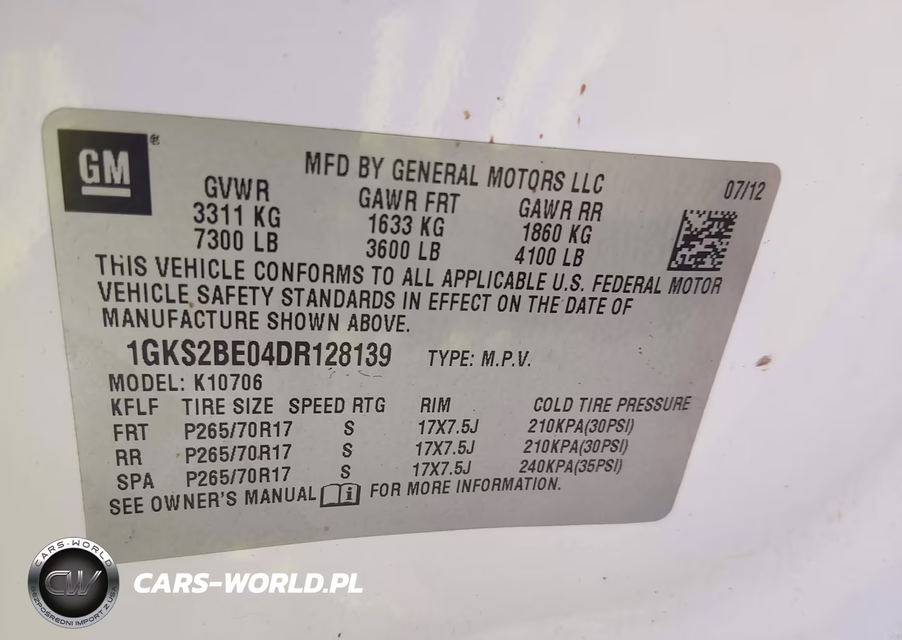 2013 GMC Yukon Commercial Fleet VIN:1GKS2BE04DR128139 - 9