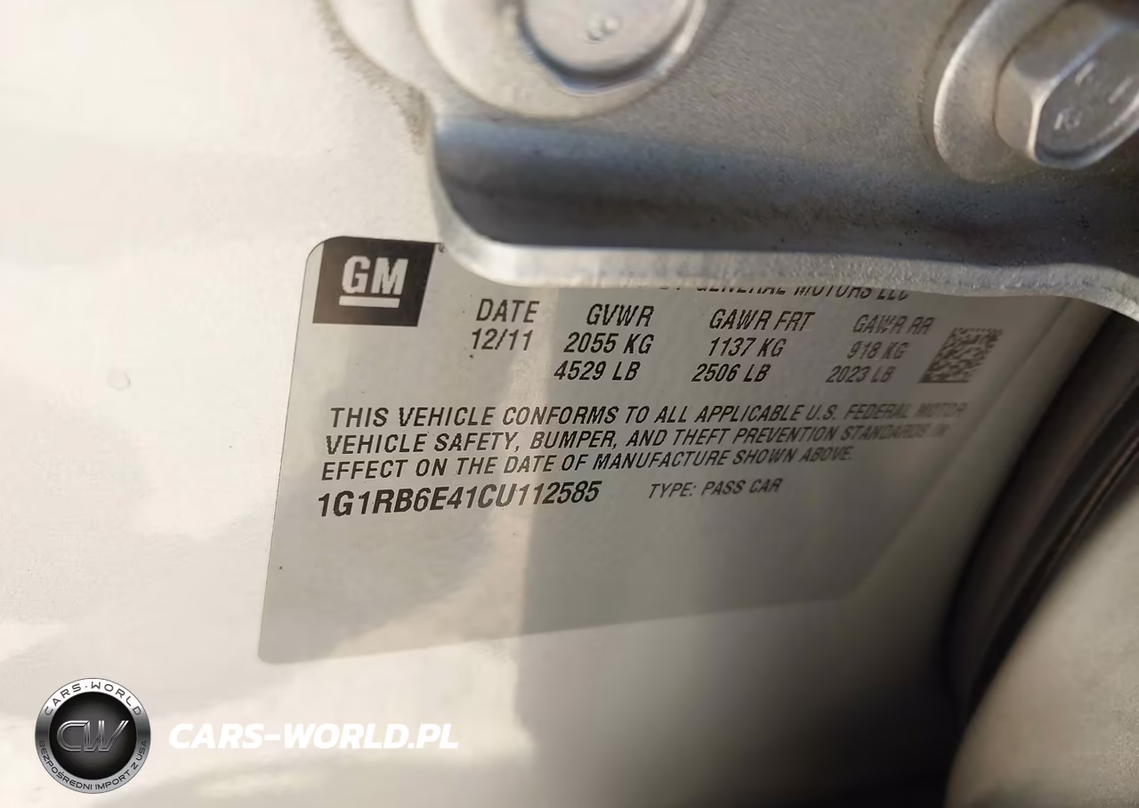 2012 Chevrolet Volt VIN:1G1RB6E41CU112585 - 9
