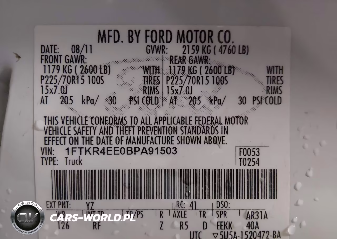2011 Ford Ranger Xlt VIN:1FTKR4EE0BPA91503 - 9