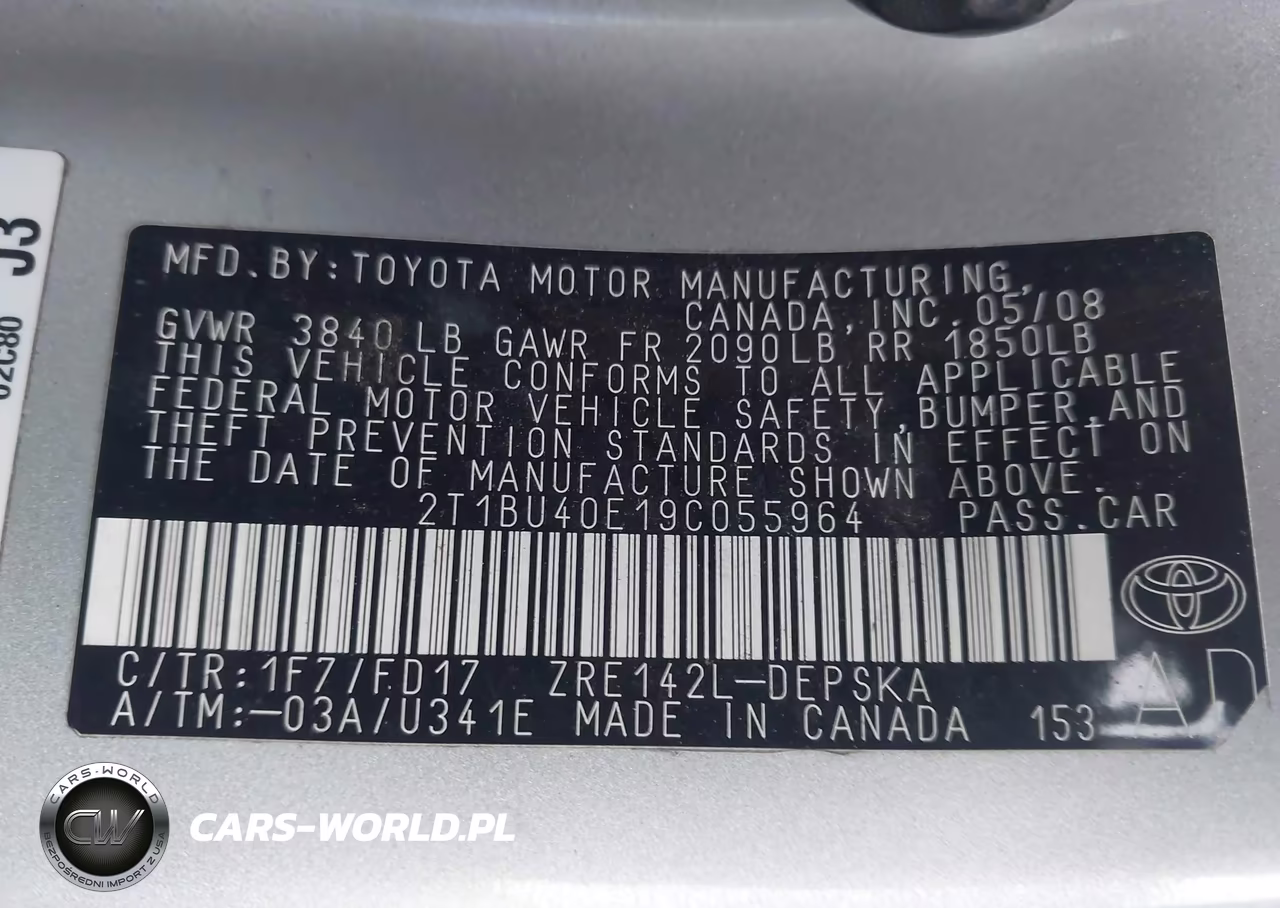 2009 Toyota Corolla S VIN:2T1BU40E19C055964 - 9