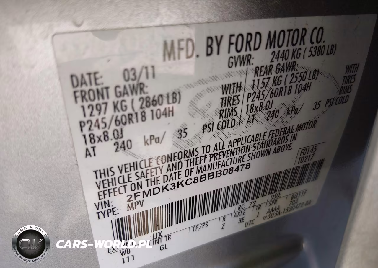 2011 Ford Edge Limited VIN:2FMDK3KC8BBB08478 - 9