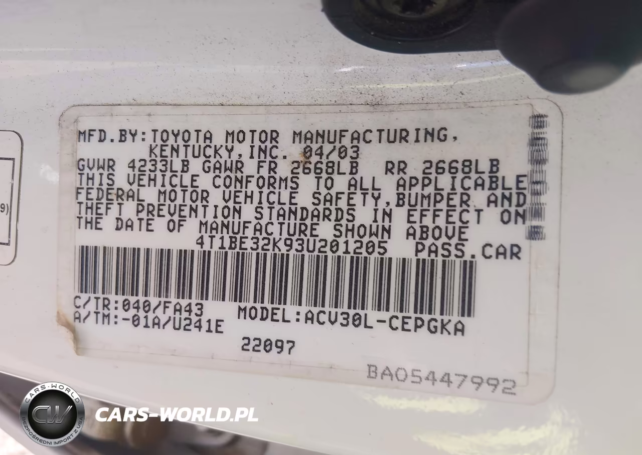 2003 Toyota Camry Xle VIN:4T1BE32K93U201205 - 9