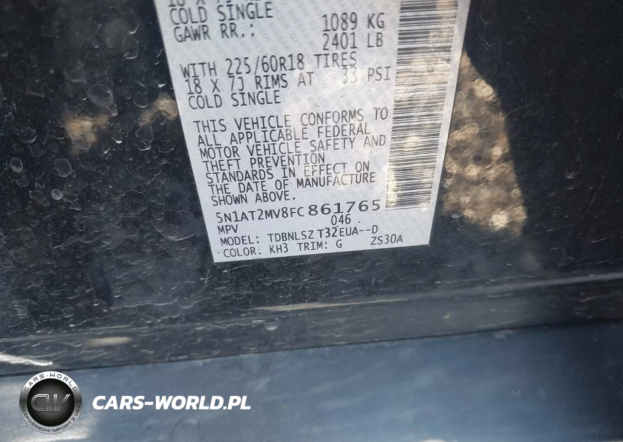 2015 Nissan Rogue Sl VIN:5N1AT2MV8FC861765 - 9