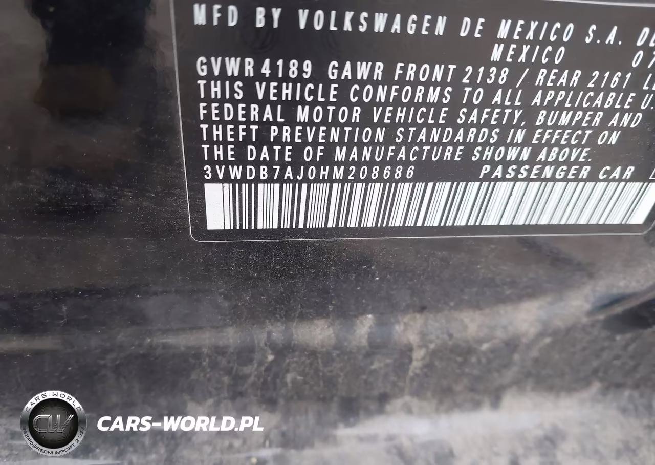 2017 Volkswagen Jetta 1.4T Se VIN:3VWDB7AJ0HM208686 - 9
