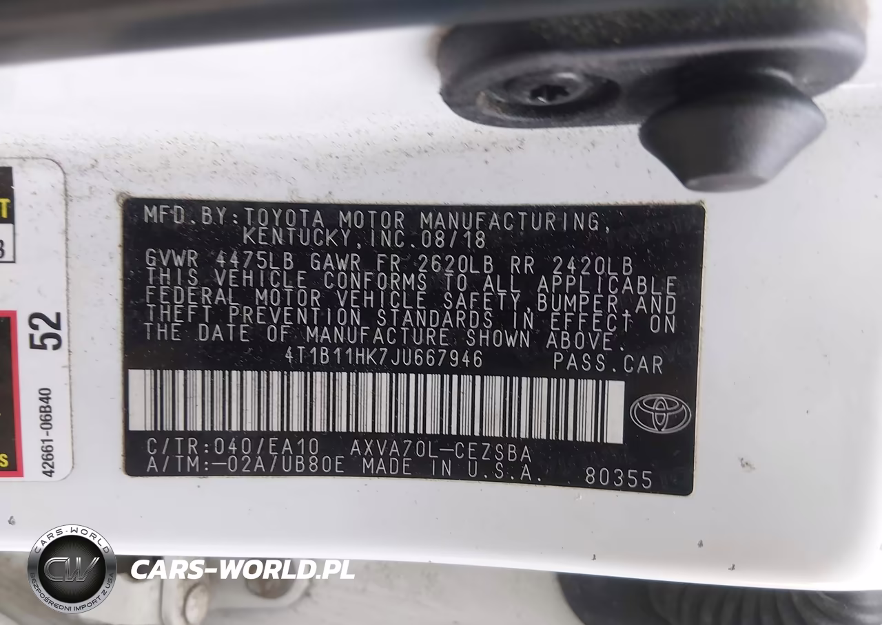 2018 Toyota Camry Se VIN:4T1B11HK7JU667946 - 9