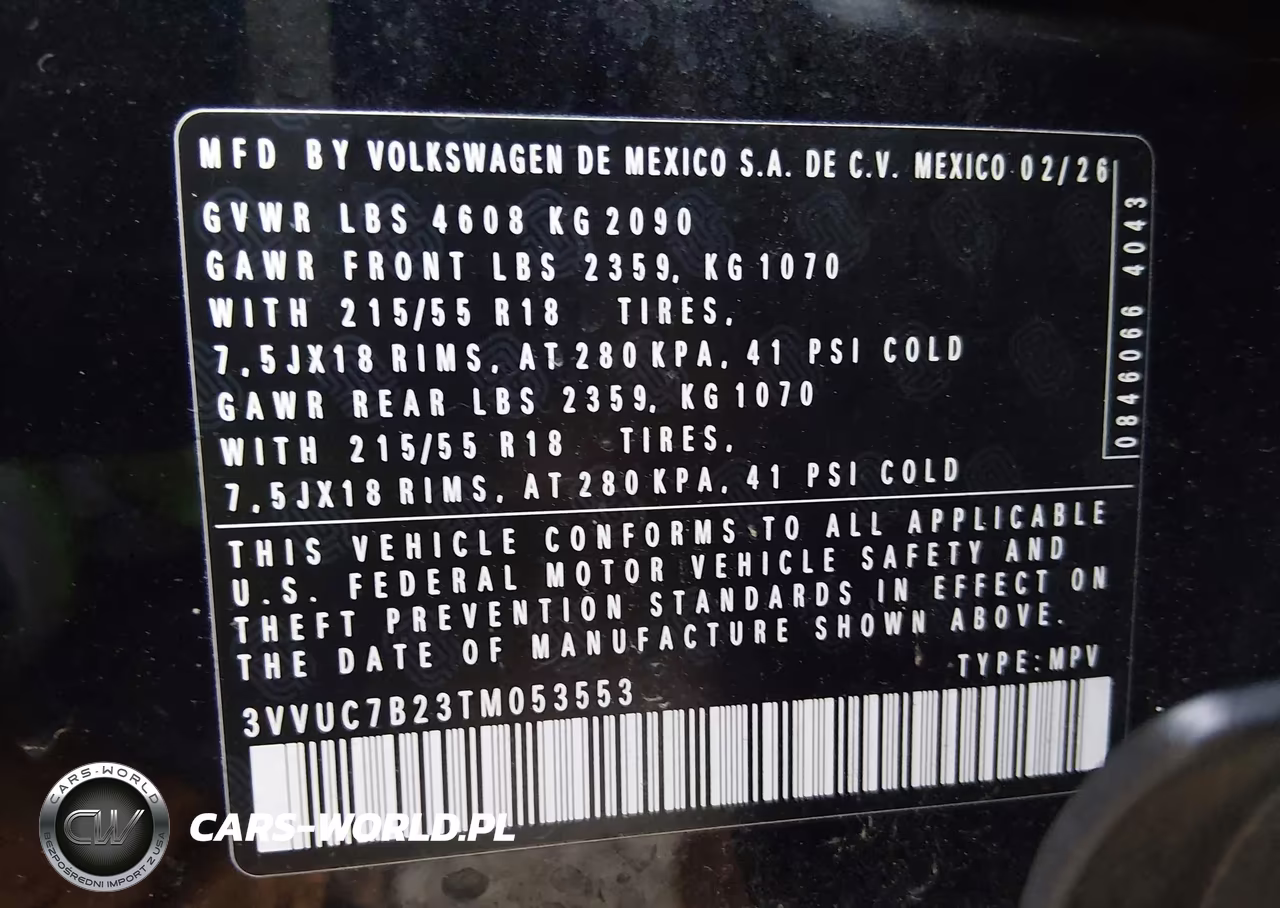 2026 Volkswagen Taos Se VIN:3VVUC7B23TM053553 - 9