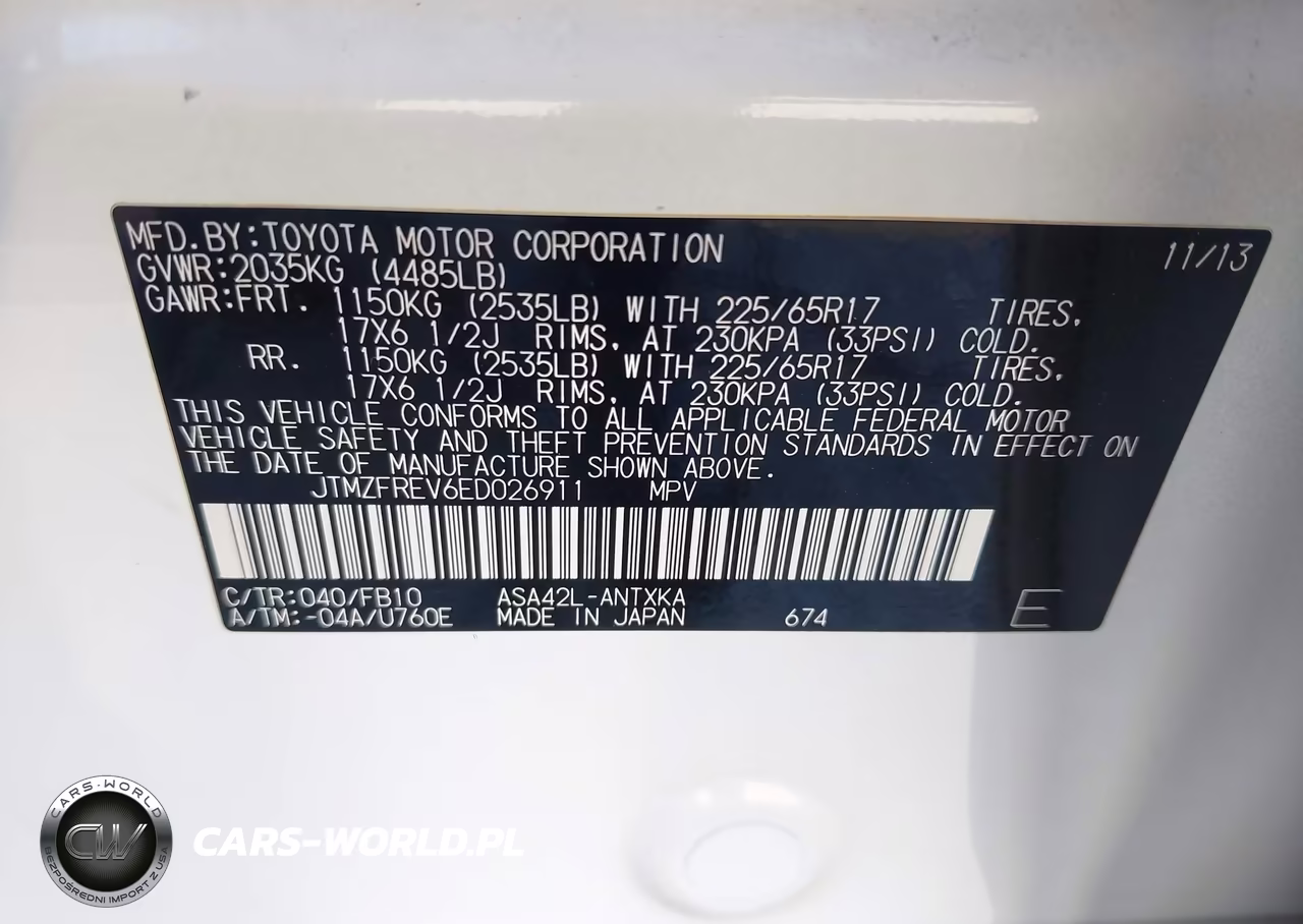 2014 Toyota Rav4 Le VIN:JTMZFREV6ED026911 - 9
