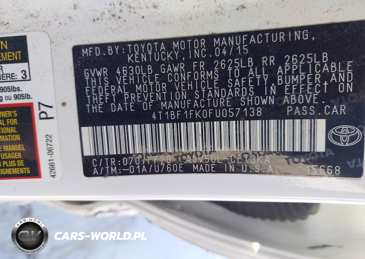 2015 Toyota Camry Se VIN:4T1BF1FK0FU057138 - 9