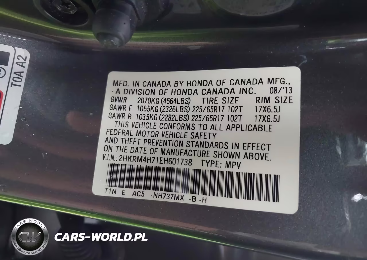 2014 Honda Cr-V Ex-L VIN:2HKRM4H71EH601738 - 9
