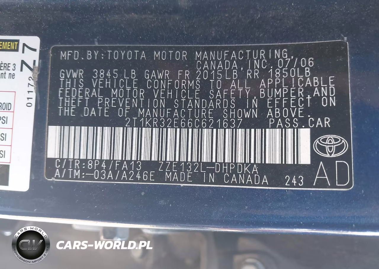 2006 Toyota Matrix VIN:2T1KR32E66C621637 - 9