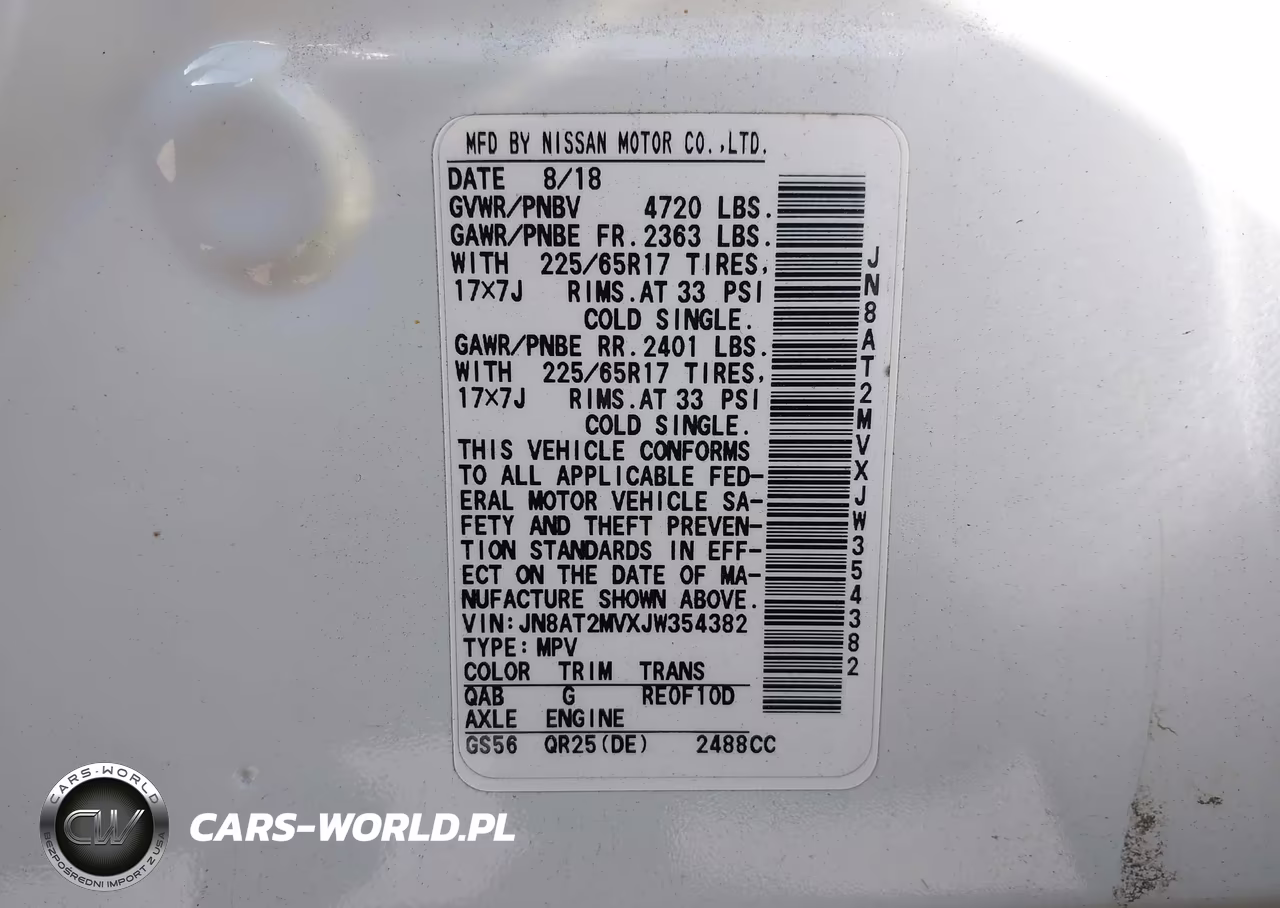 2018 Nissan Rogue Sv VIN:JN8AT2MVXJW354382 - 9