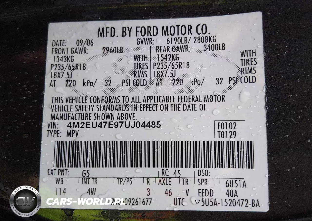 2007 Mercury Mountaineer VIN:4M2EU47E97UJ04485 - 9