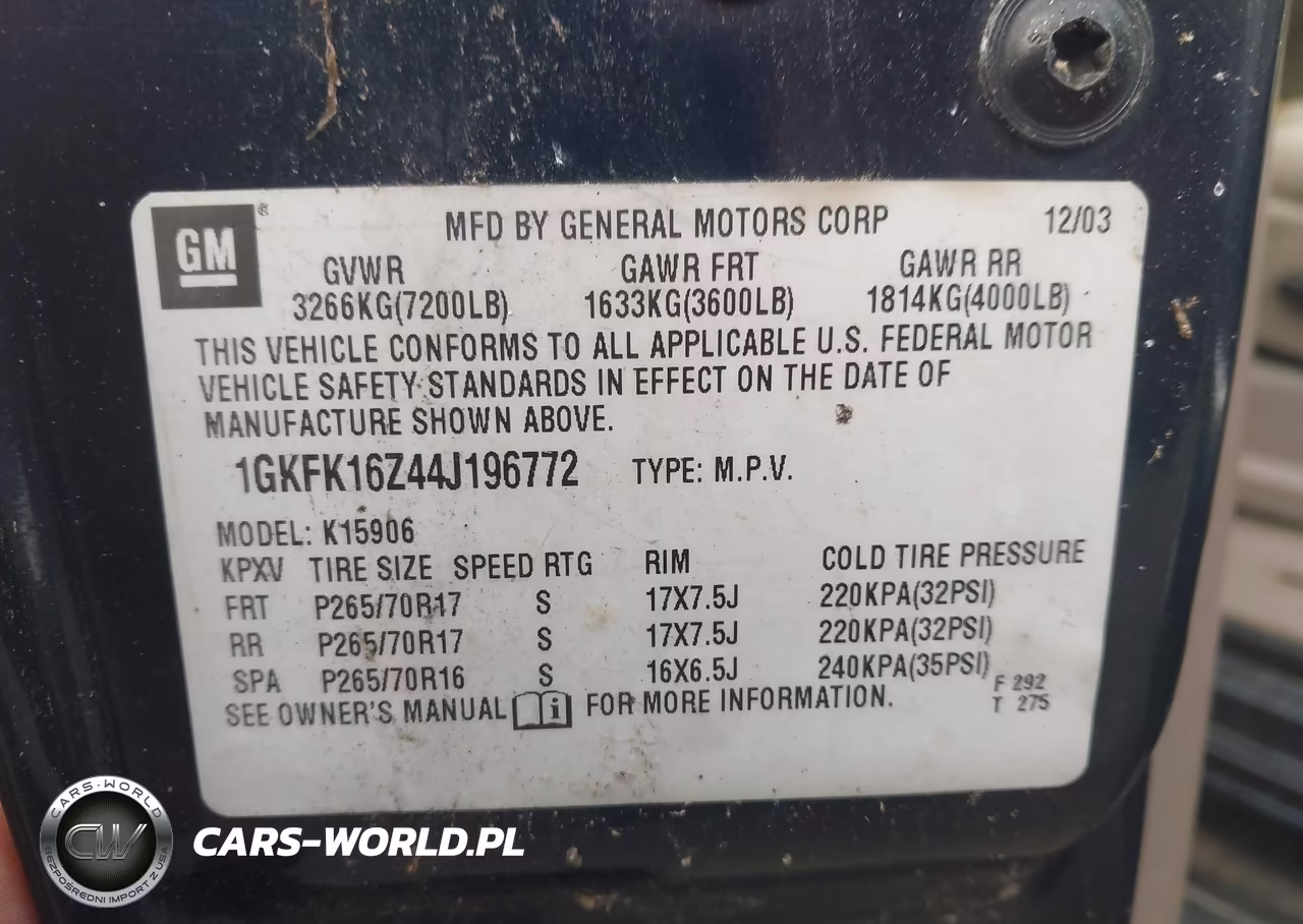 2004 GMC Yukon Xl 1500 Slt VIN:1GKFK16Z44J196772 - 9