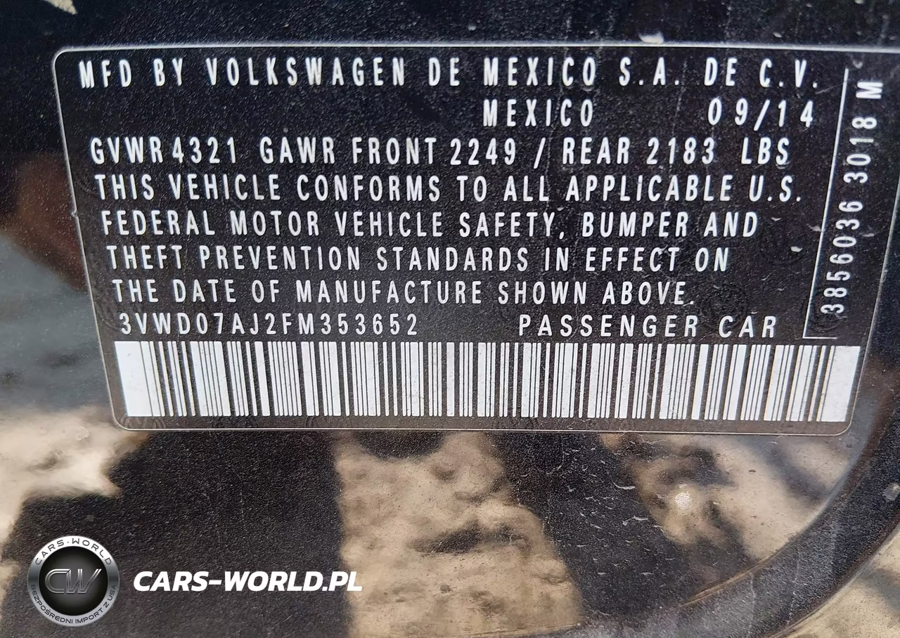 2015 Volkswagen Jetta 1.8T Se VIN:3VWD07AJ2FM353652 - 9