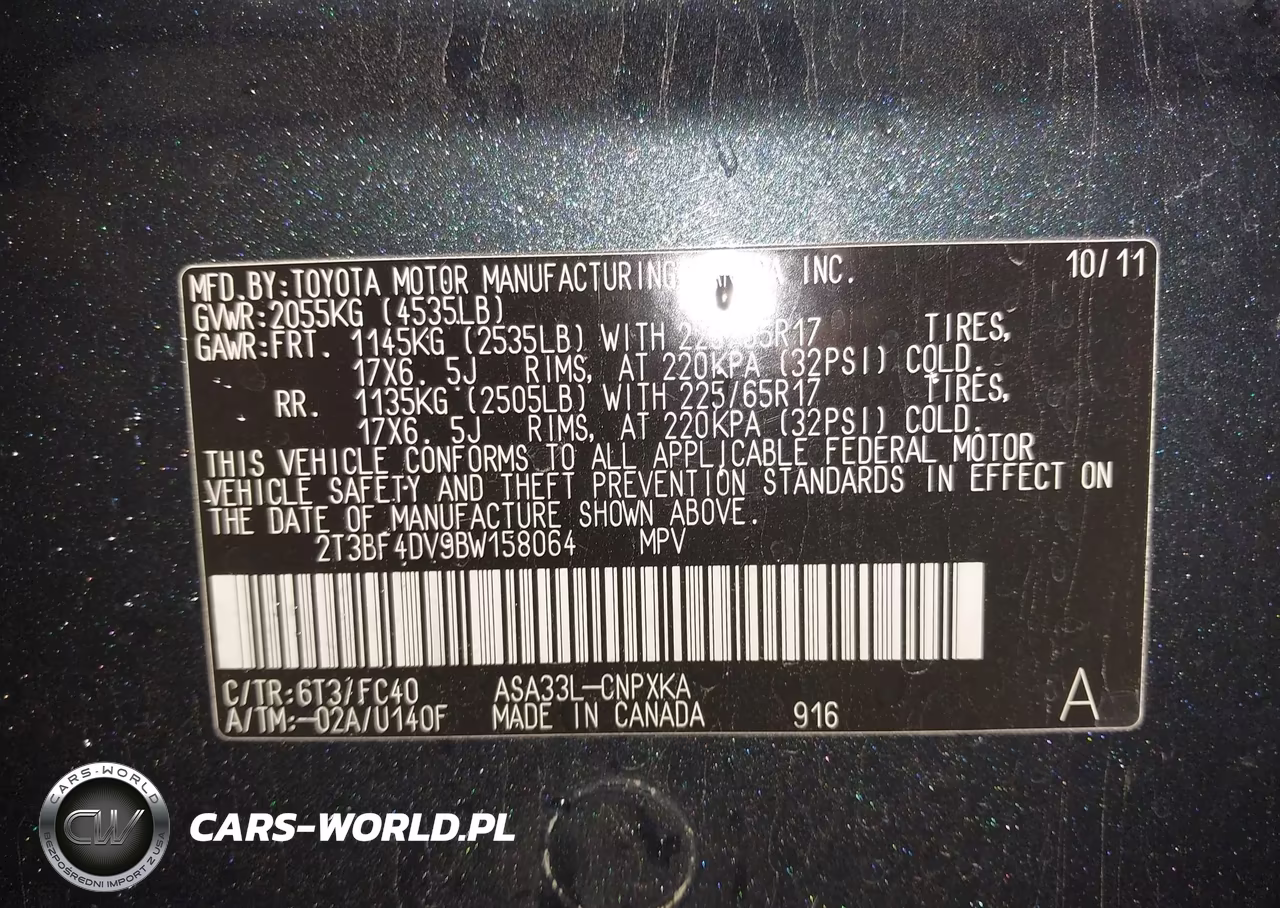 2011 Toyota Rav4 VIN:2T3BF4DV9BW158064 - 9