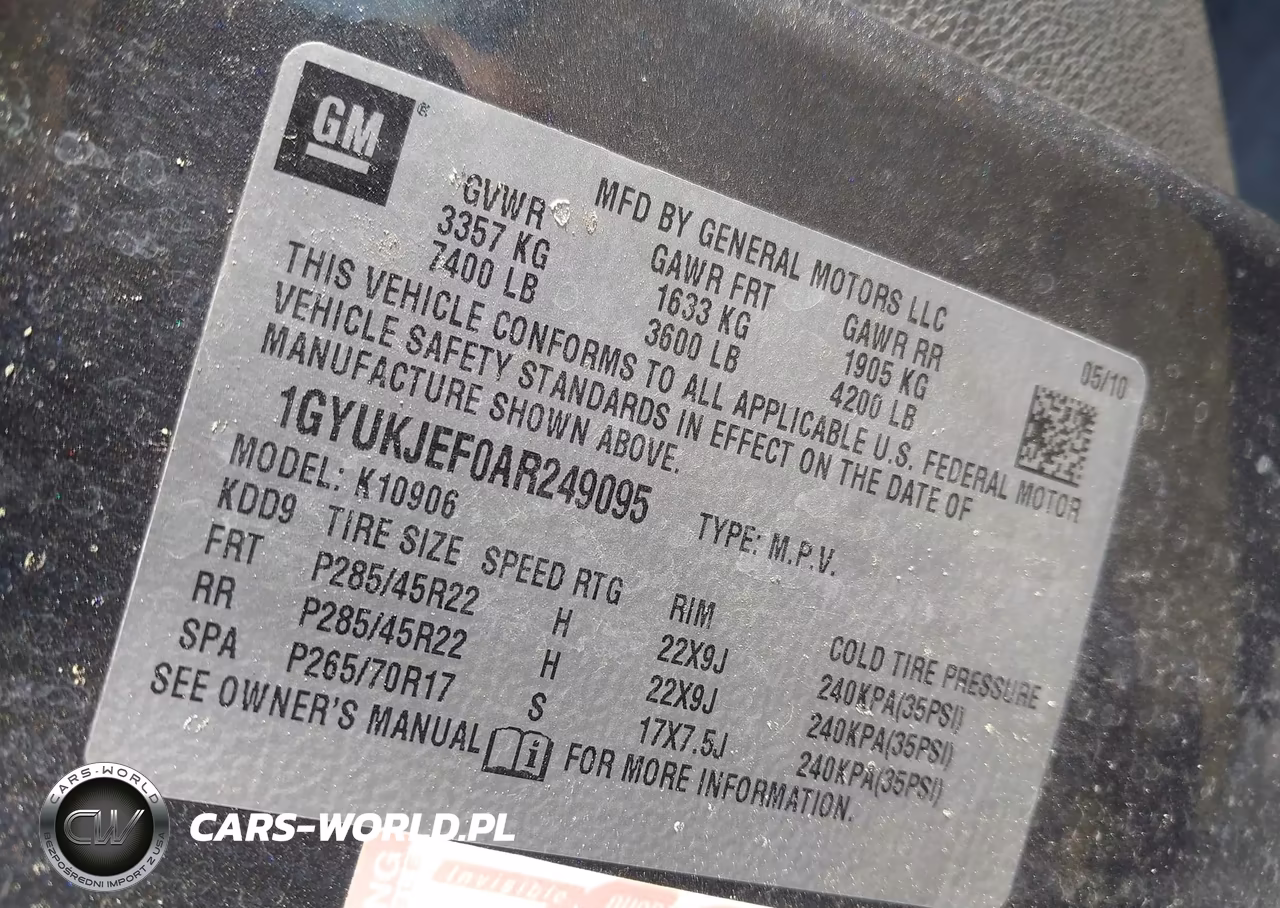 2010 Cadillac Escalade Esv Premium VIN:1GYUKJEF0AR249095 - 9