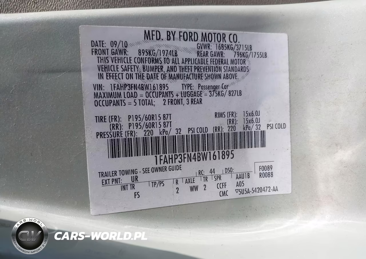 2011 Ford Focus Se VIN:1FAHP3FN4BW161895 - 9