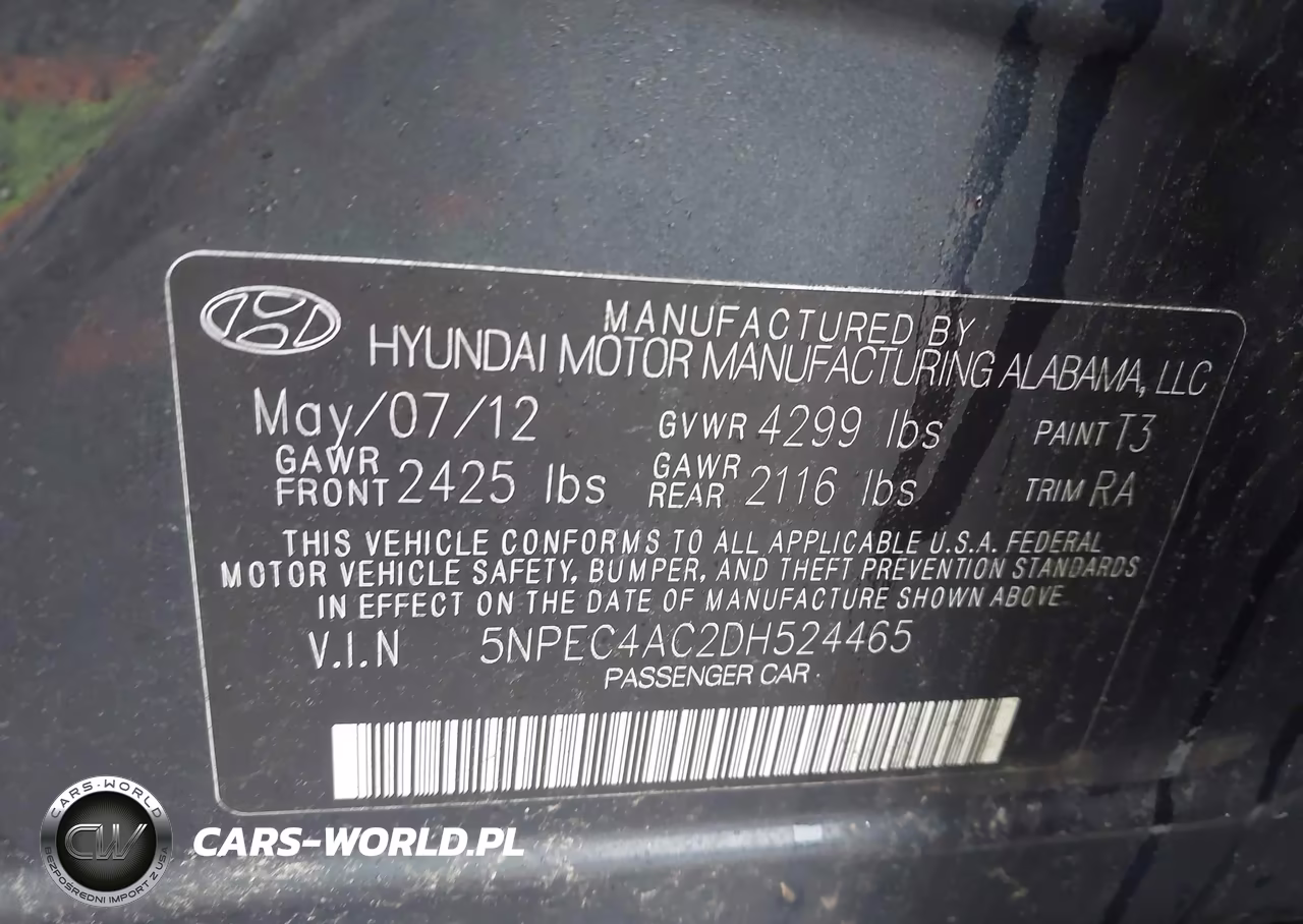 2013 Hyundai Sonata Se VIN:5NPEC4AC2DH524465 - 9