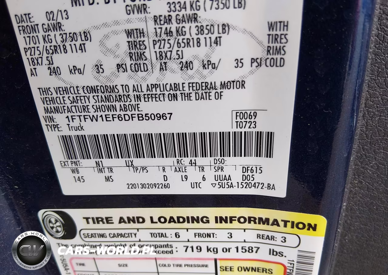 2013 Ford F-150 Xlt VIN:1FTFW1EF6DFB50967 - 9