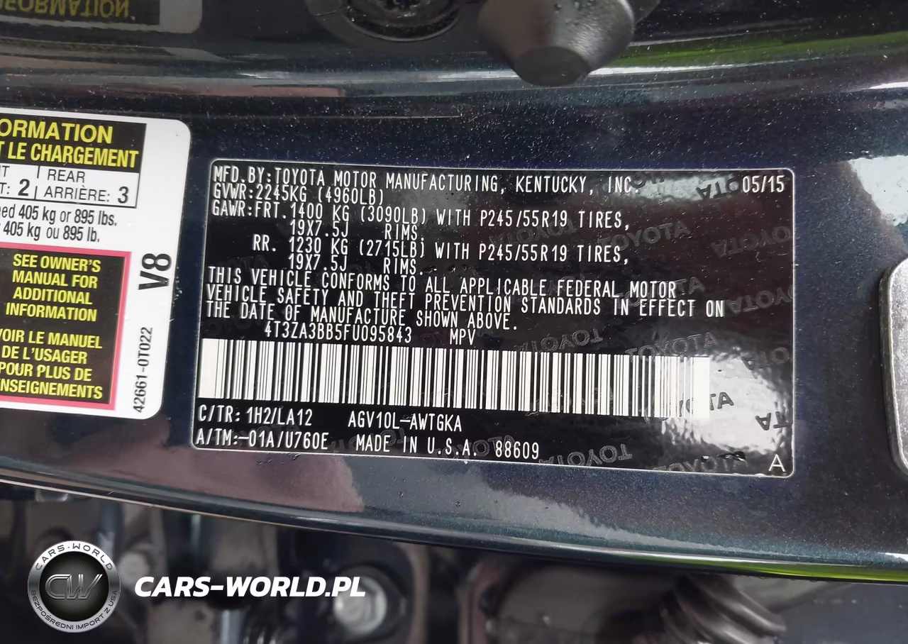 2015 Toyota Venza Xle VIN:4T3ZA3BB5FU095843 - 9