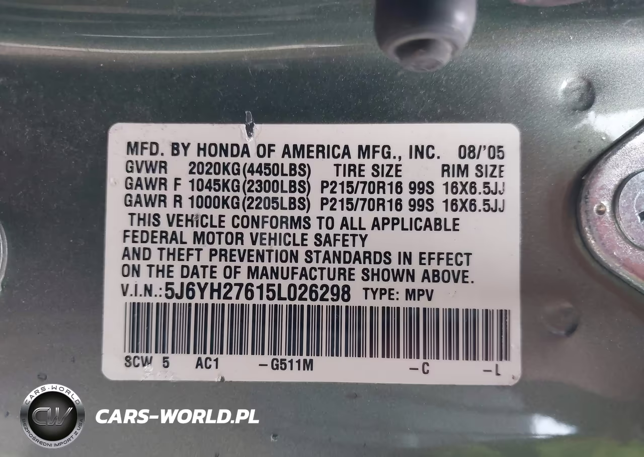 2005 Honda Element Ex VIN:5J6YH27615L026298 - 9