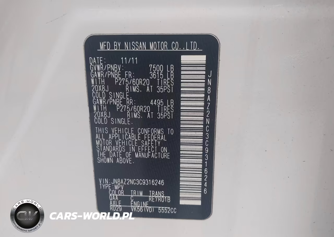 2012 Infiniti Qx56 VIN:JN8AZ2NC3C9316246 - 9